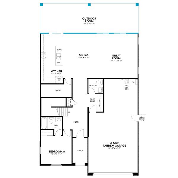 Floor 1: Outdoor Room Extension Option