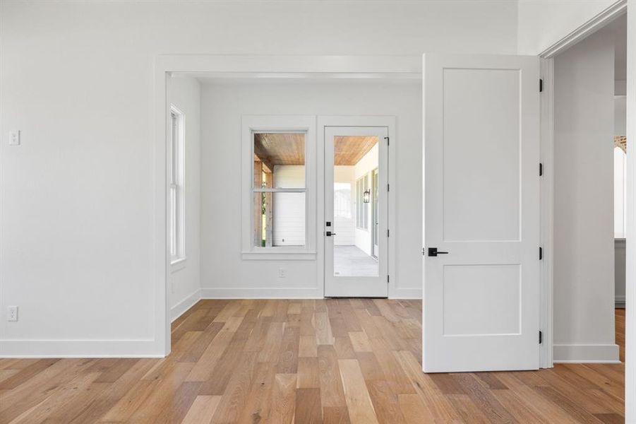 Foyer featuring light wood-type flooring