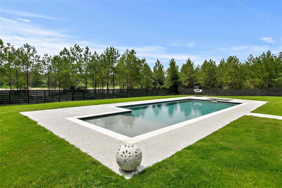 Sparkling pool with a heated spa for winter and nothing but peace, quiet, and complete privacy.