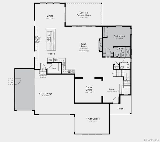 Structural options include: 5th bedroom with Bath in lieu of flex room, 9' full unfinished basement,  8'x12' sliding glass door, loft, modern 42" fireplace at gathering room, owner's bath configuration 5 (shower & freestanding tub), outdoor living 1, 4 car garage, and shower at bath 5.