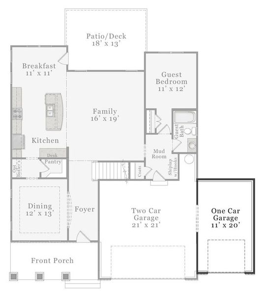 Craftsman & European Optional - 3rd Car Garage