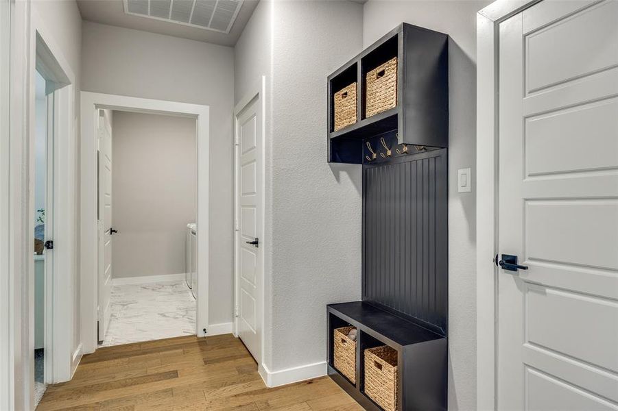 Mudroom off the entrance to garage