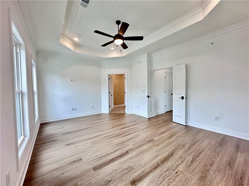 French doors lead to the owner suite as well as the owners bathroom