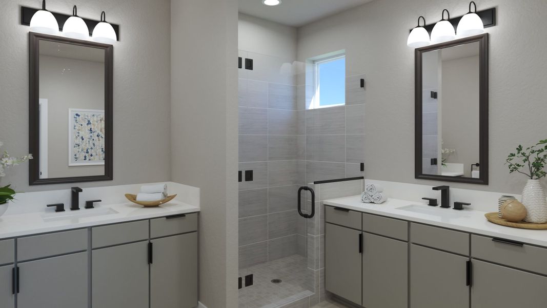 Primary Bathroom | Cypress | Courtyards at Waterstone | New homes in Palm Bay, FL | Landsea Homes