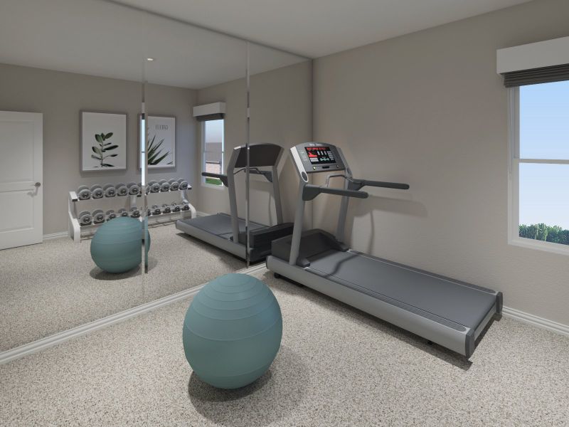 Enjoy an afternoon workout with this spacious room