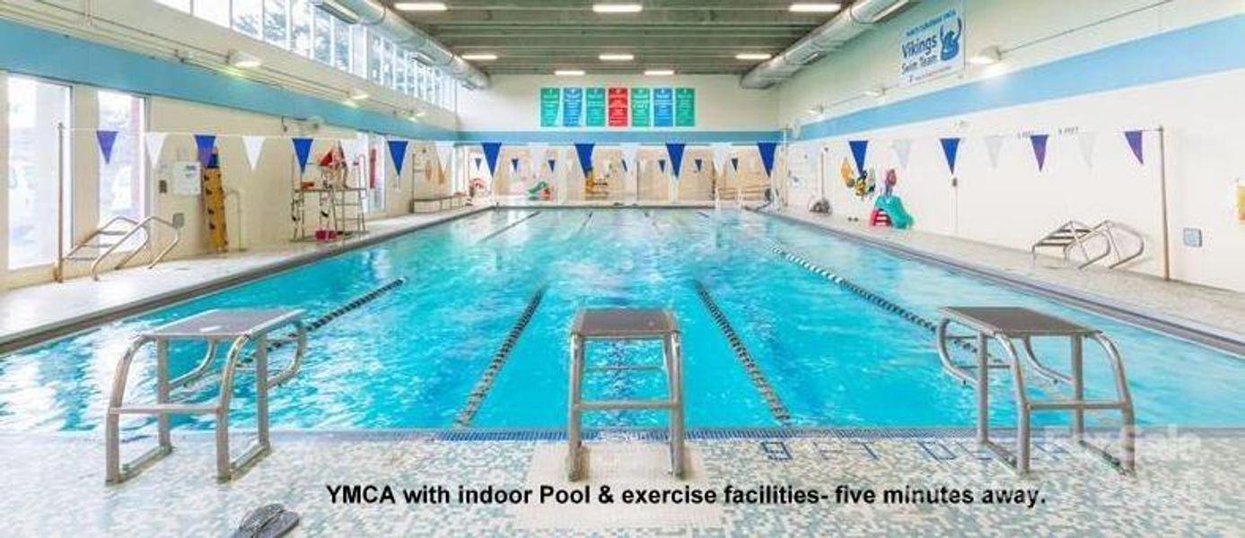 Walk to the Y with indoor Pool, excercise facilities.