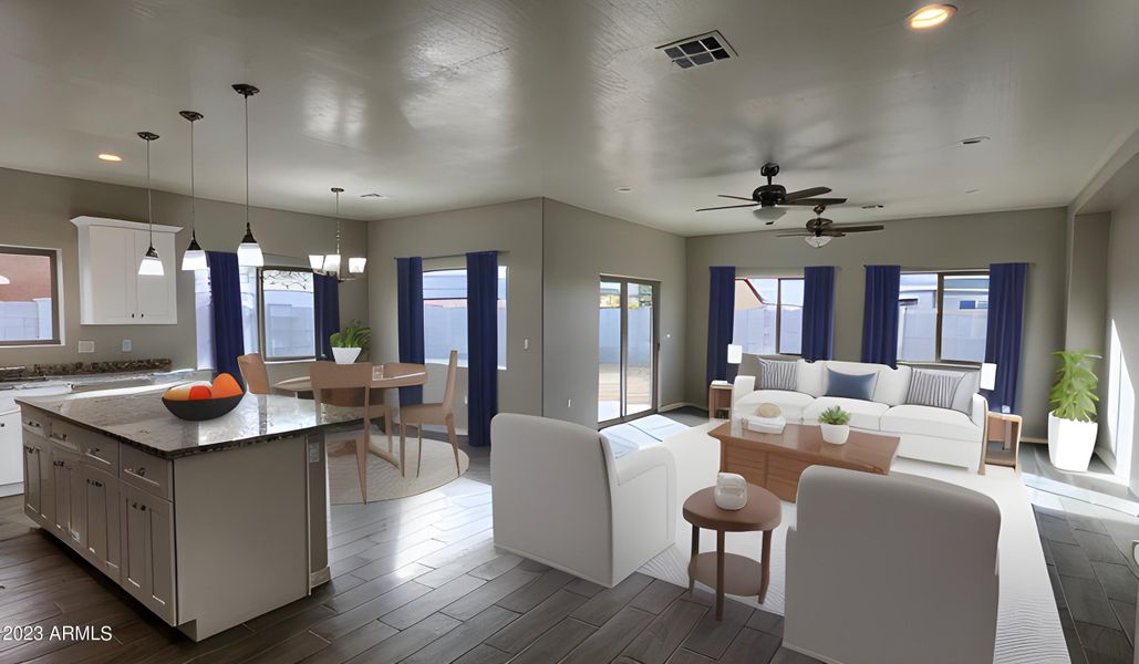 Livingroom-Kitchen Virtual Staging AI -