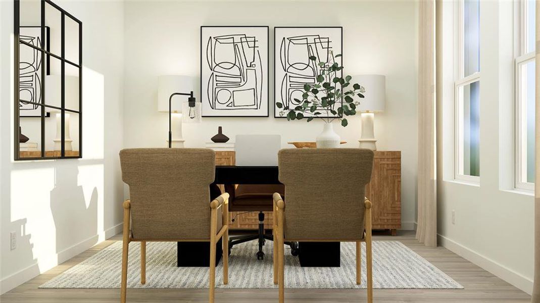 Dining area featuring hardwood / wood-style floors