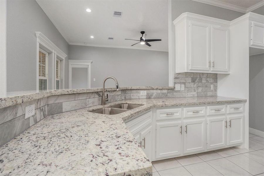 Kitchen overlooking living room