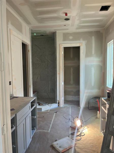 Master bathroom under construction