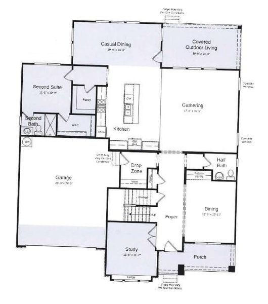 Structural options added include: 4' garage extension, first floor guest suite, study, extended casual dining, covered outdoor living, additional bath upstairs, bonus room.