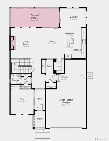 Structural options added include: Covered outdoor living 2, fireplace, and unfinished basement.