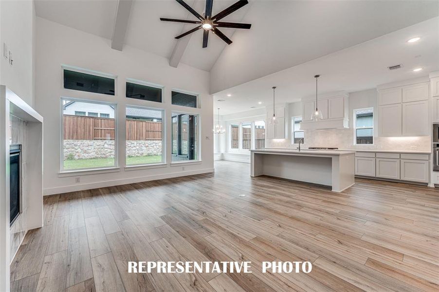 Spacious and offering a fantastic open concept design, this is a family room the entire family will love!  REPRESENTATIVE PHOTO.