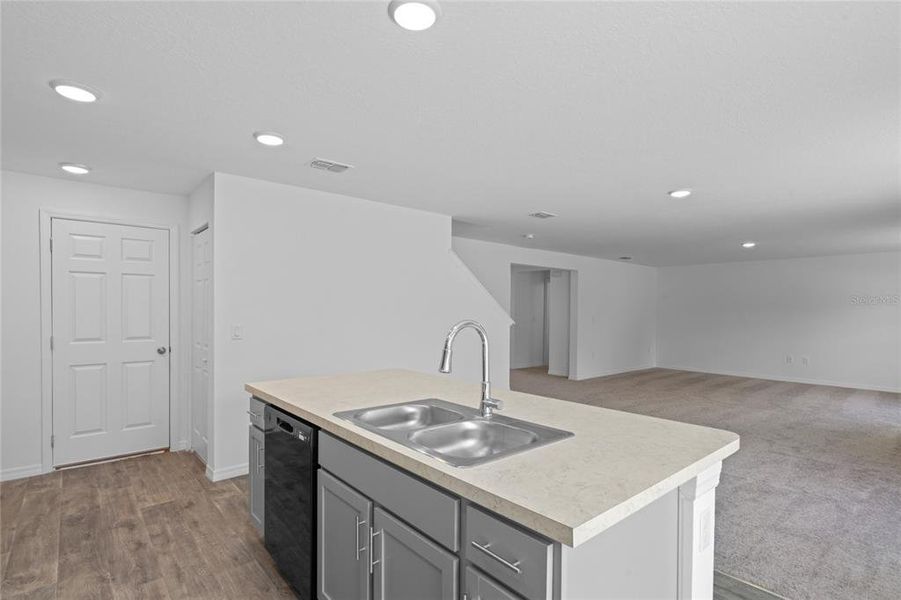 Kitchen area overlooking Family