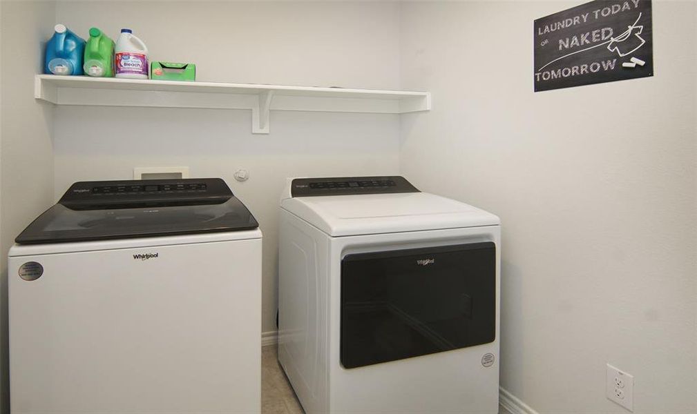 Laundry area with independent washer and dryer