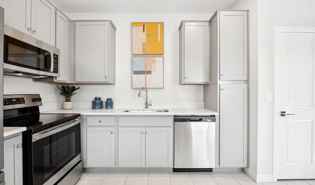 Kitchen with upgraded faucet