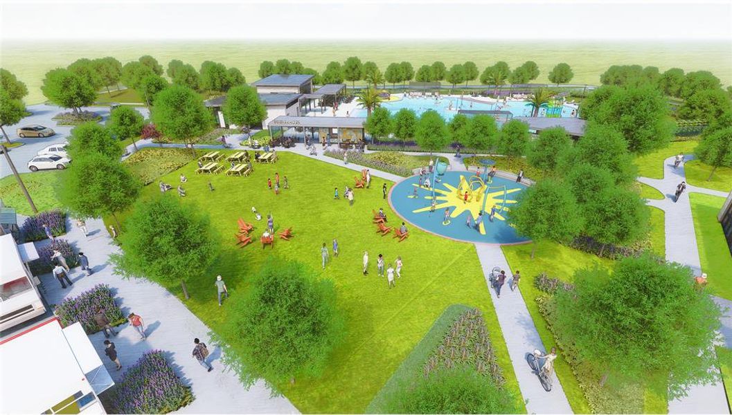 The Joy Hub is an impressive 4.8-acre complex, and Phase 1 will feature:•1,000 sq ft Coworking space with coffee bar•11,000 sq ft Pool with climbing wall and play surfaces•2,000 sq ft Splash pad•7,200 sq ft Event lawn with café space for temporary event vendors and food truck hookups•83 Parking spaces•The highlight? The pool is set to open in summer 2025!