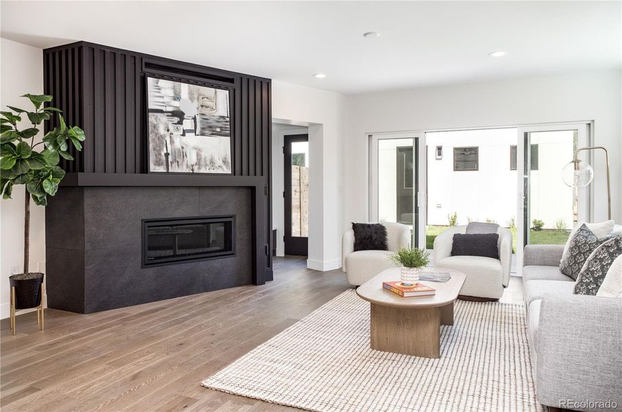 Family room with gas fireplace