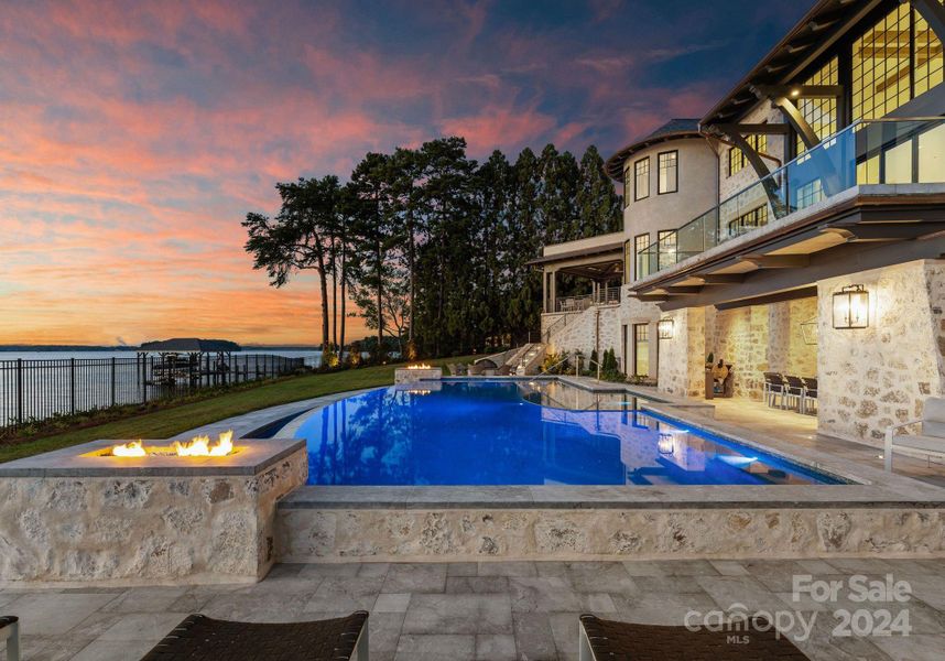 Marble pool deck.