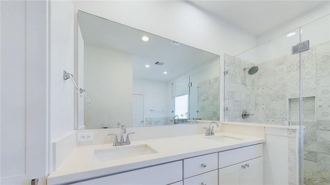 Primary Bath-View of the vanity and the shower