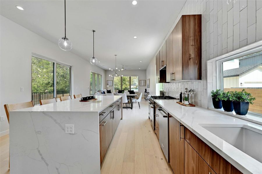 Kitchen Opens to Entertainment area