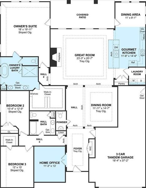 The Samuel floor plan by K. Hovnanian® Homes. 1st Floor shown. *Prices, plans, dimensions, features, specifications, materials, and availability of homes or communities are subject to change without notice or obligation.