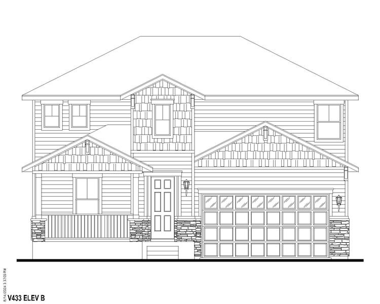 Plan V433 Elevation A w/ Stone