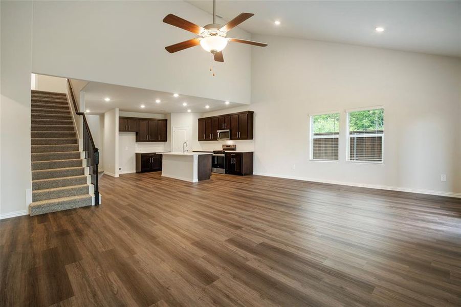 Stylish staircase leading to second floor