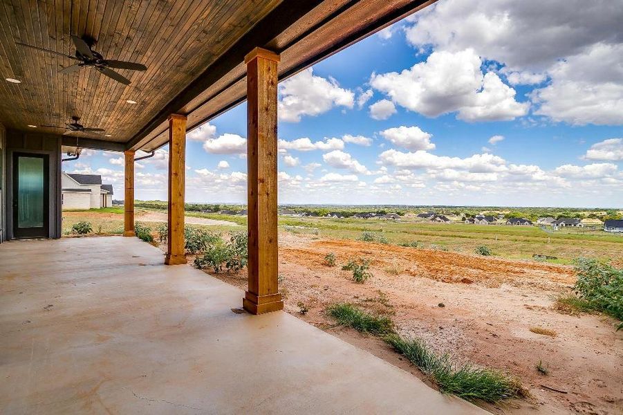 View of patio / terrace featuring ceiling fan