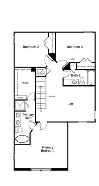 Plan 1908 features 3 bedrooms, 2 bath, 1 half bath, attached 2 car garage with over 1,800 square foot of living space.