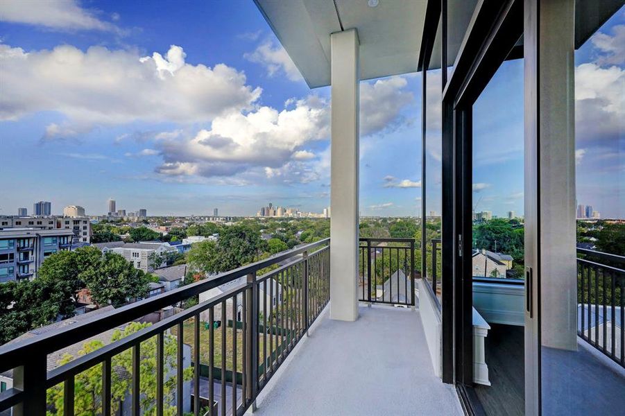 Step out to the terrace to fully experience the penthouse's remarkable views. All of Houston becomes your backdrop in this beautifully located Upper Kirby home.