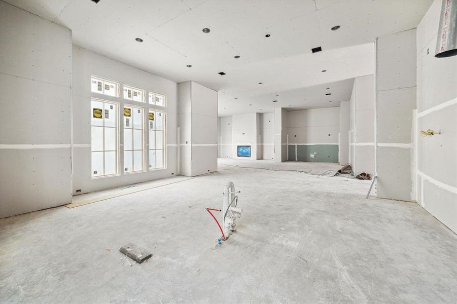 View from the kitchen toward the dining area and living room.  Construction as of 10/29