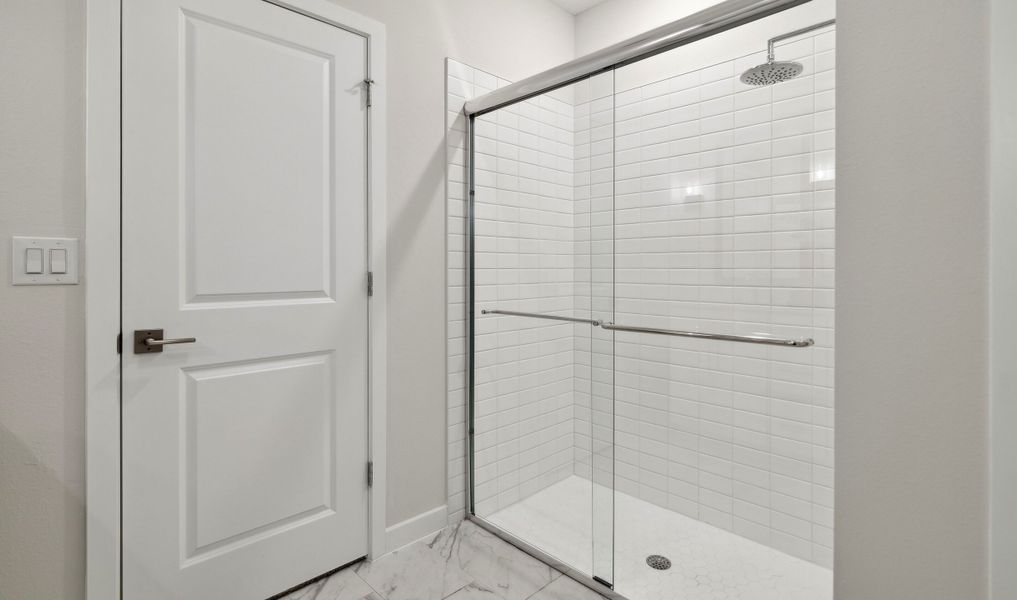 Primary bath shower with tile surround