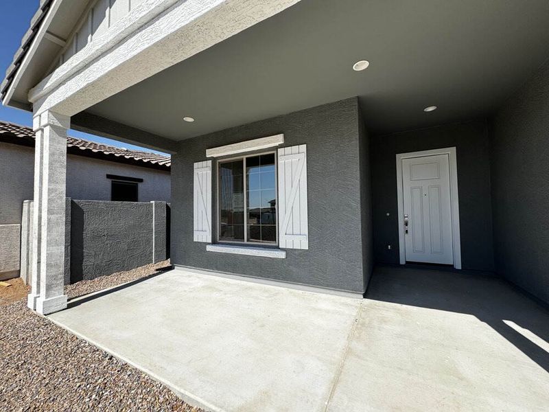 Large covered front patio