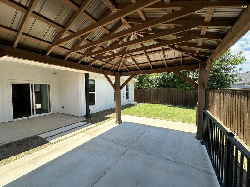 Welcome to your backyard, just wow large covered porch and oversized concrete / cedar wood gazebo