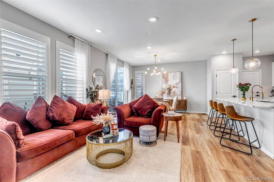 Living room and kitchen