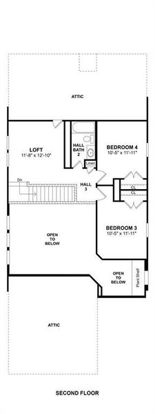 The Rochester floor plan by K. Hovnanian Homes. 2nd Floor shown. *Prices, plans, dimensions, features, specifications, materials, and availability of homes or communities are subject to change without notice or obligation.