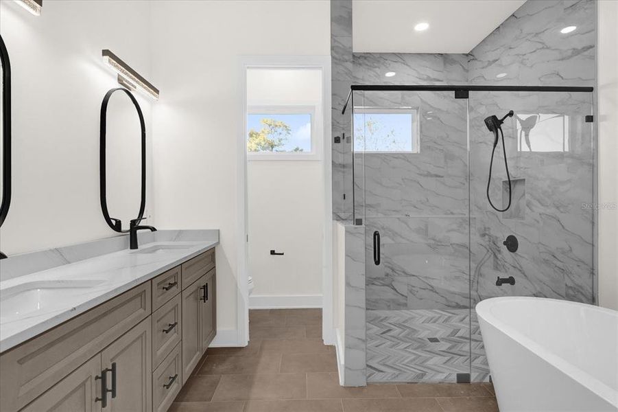 Primary bathroom has all of the features you'll ever need!