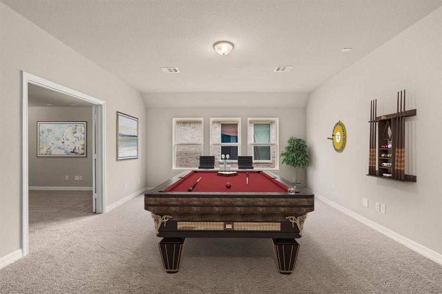 As you make your way upstairs this exceptional game room is a standout feature in this remarkable property, offering a space that combines luxury and fun for all ages.