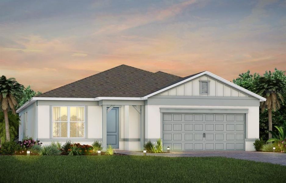 Coastal CO2B Exterior Design. Artistic rendering for this new construction home. Pictures are for illustrative purposes only. Elevations, colors and options may vary.