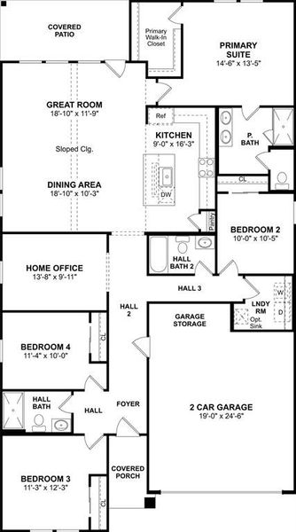 The Passionflower II floor plan by K. Hovnanian Homes. 1st Floor shown. *Prices, plans, dimensions, features, specifications, materials, and availability of homes or communities are subject to change without notice or obligation.