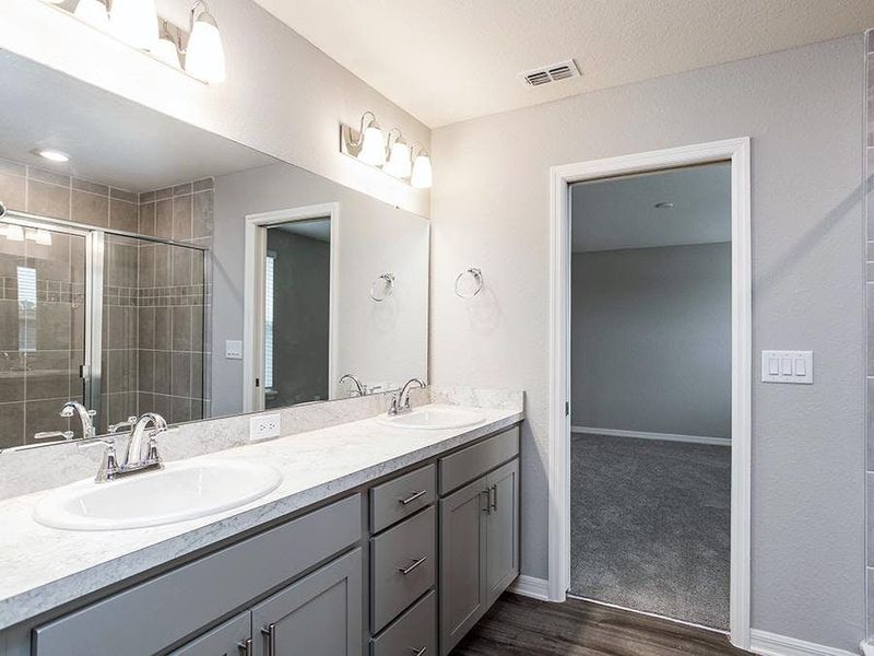 Enjoy a spacious and private en-suite owner`s bath - Sydney ll by Highland Homes