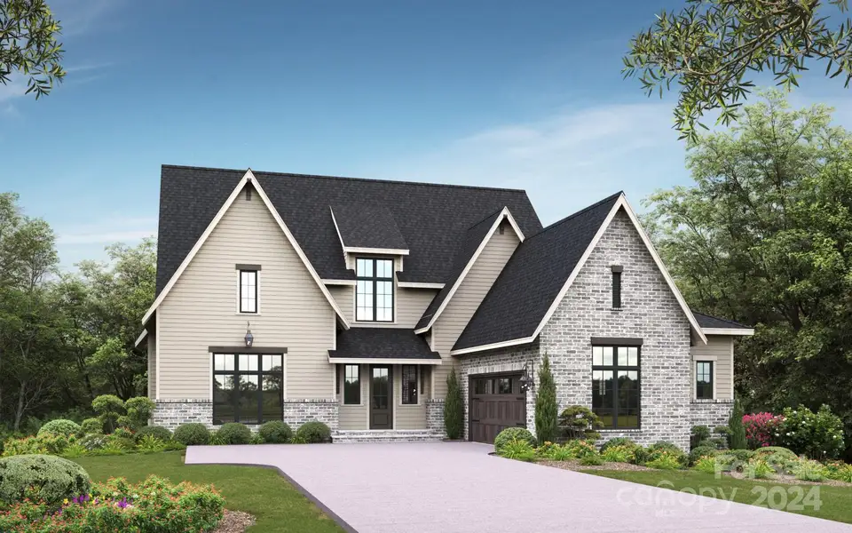 This rendering shows the beautiful exterior finishes