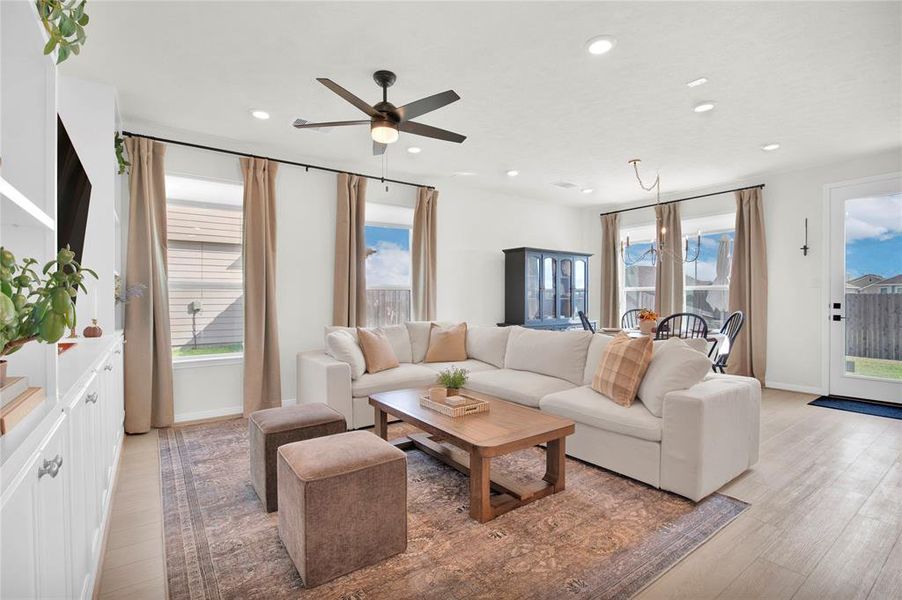 Incredible living room and dining room space for family and guests!