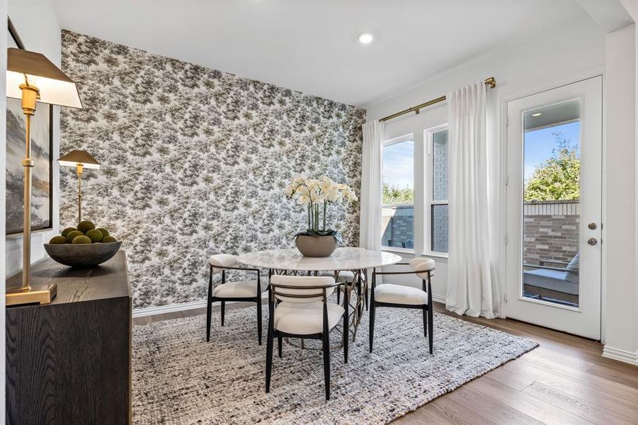 Dining area featuring hardwood / wood-style flooring