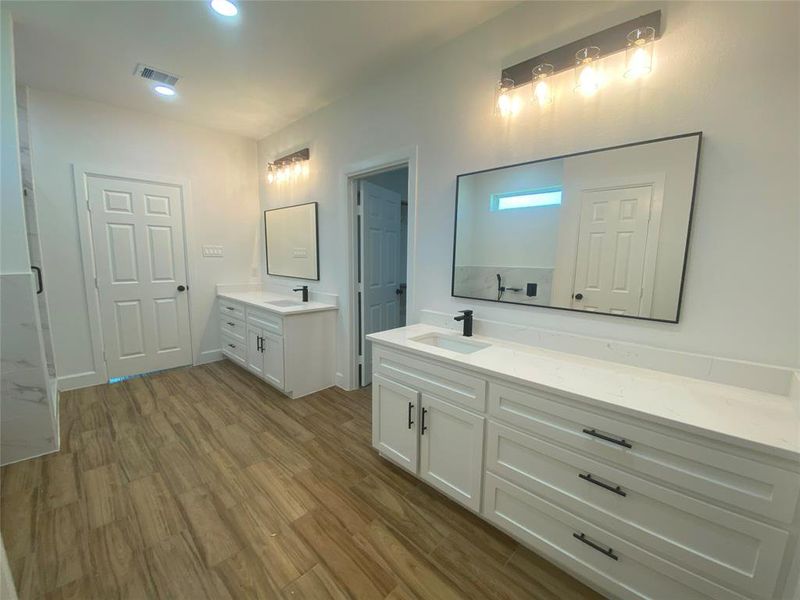 Stock Photo - Primary Bathroom Double Sinks