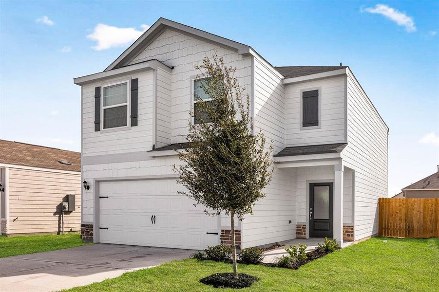 The is a beautiful 2-story home with upgraded siding and modern curb appeal. You will love the color of the home! This is on an oversized corner lot!