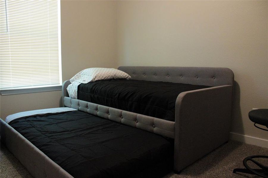 Bedroom with carpet floors