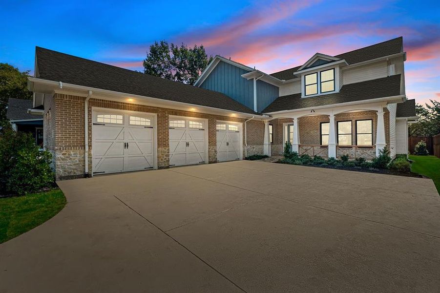 Custom built Craftsman house with a 3 car garage