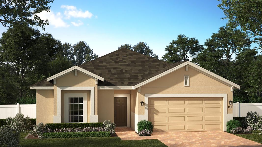 Kensington Stucco Elevation 2 | Harrell Oaks in Orlando, FL by Landsea Homes